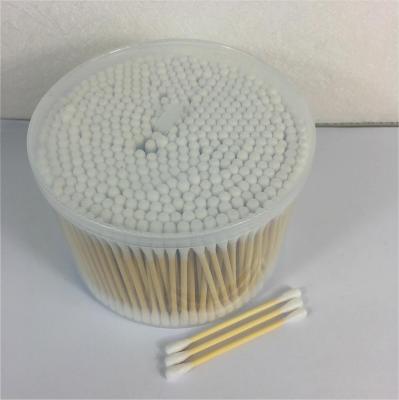 China 500pcs Large Bamboo Cotton Swabs Eco - Friendly Packing With Double Head for sale