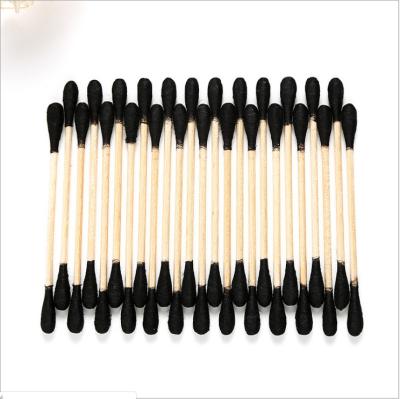 China Eco-friendly Black Bamboo Cotton Swab Stick Cotton Bud for sale