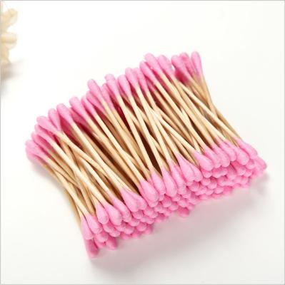 China Eco-friendly bamboo cotton pad stick pink for sale