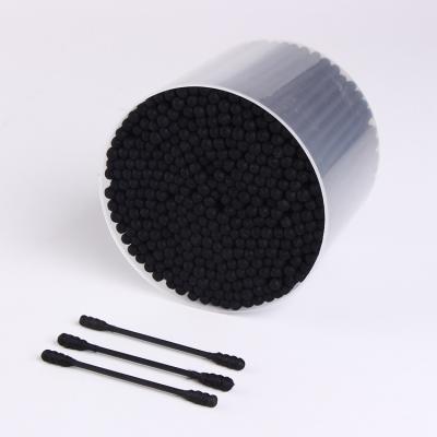 China Makeup Tool Paper Stick Black Cotton Bud In Box for sale