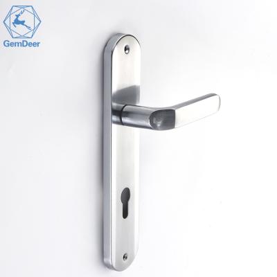 China Aluminum Handle 1.0MM Thickness Iron Plate DOOR LOCK SIZE DOOR HANDLE Aluminum Door Latch LARGE Set for sale