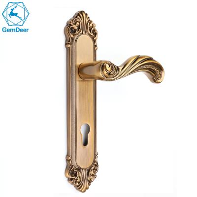 China High Quality Aluminum Design Door Handle Bedroom Sideboard Door Handle Locks Interior Anti-theft Room Brass Door Handles Locks Set for sale