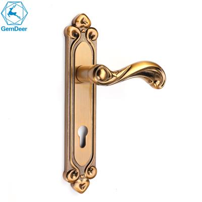 China New Design Aluminum Coffee Color Competitive Price Aluminum Door Handle Custom Complete Door Lock for sale