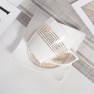 China 6 Pcs Viable European Style Coffee Cup And Saucer Large Ceramic Afternoon Tea Cups And Saucer Sets Tea Sets Set for sale