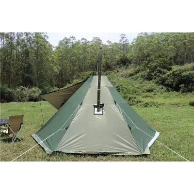 China Portable Acome Oxford Pyramid Tent With Chimney Hole Teepee Tent Outdoor Camping Waterproof Windproof for sale