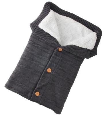 China Mummy Baby Stroller Sleeping Bag Outdoor Knitted Wool And Fleece For Warmth for sale