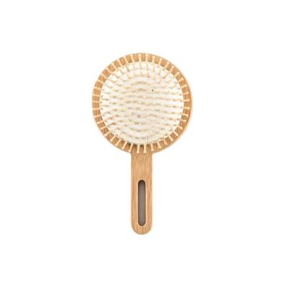 China 2021 New Arrival Private Label Paddle Hair Brush Pad Wholesale Hair Care White Bamboo Hair Brush for sale