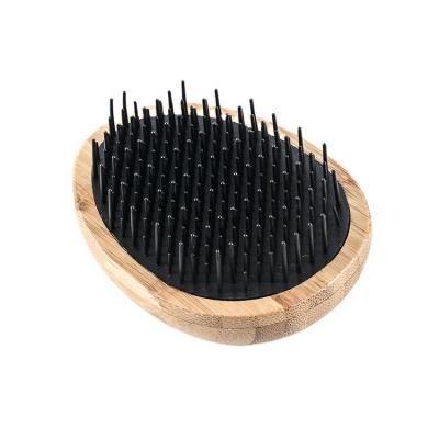 China Eco-friendly personalized hair brush small cushion egg shape oval detangle bamboo wooden hair brush natural wood hair brush for sale