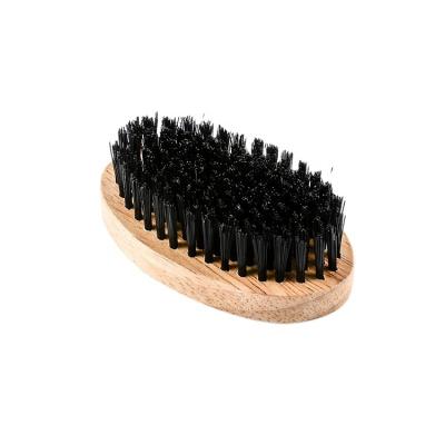 China LUXE Oak Bristle Boar Hair Salon Beauty Home Beard Wave Brush Wooden Curved Shaving Brush For Men for sale