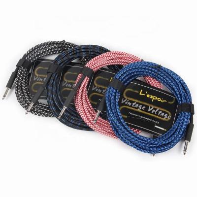 China 3M 6M guitar 10m cabel factory GUITAR Lespoir guitar cable straight with jack 6.5 for sale