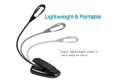 China Battery Powered Led Clip On Book Light Portable Long Lasting With Flexible Arms for sale