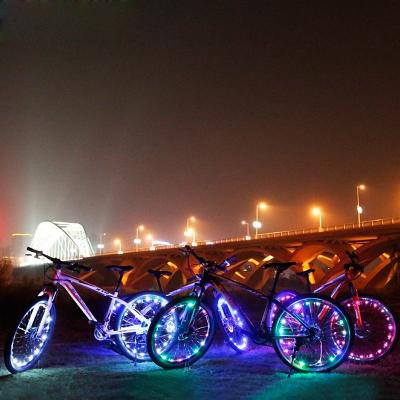 China Rechargeable 20 Led Bike Wheel Lights Fun RGB Color Changing Design for sale