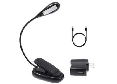 China Black 4 Led Rechargeable Book Reading Light Clip On Folding Super Bright for sale