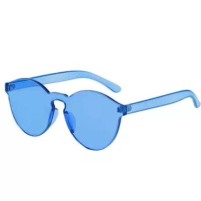 China Fashion Sunglasses Shape Round Sunglasses One Piece Candy 11 Colors Unisex Designer Rimless Sun Glasses for sale