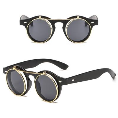 China Fashion Sunglasses Vintage Punk Sunglasses For Men Flip Up Sun Glasses for sale