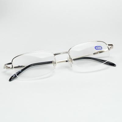 China Good Quality Hyperopia Eyeglasses Thin Metal Half Frame Reading Glasses for sale