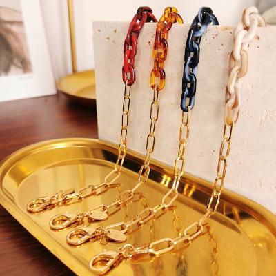 China Retro Eyeglass Chains Multicolor Acrylic Stitched Chain Glasses Links 70cm With Lobster Clasp Sunglasses Chain for sale