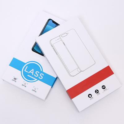 China Recyclable Custom LOGO Phone Case Packaging Box For Tempered Glass Screen Protector Phone Case for sale