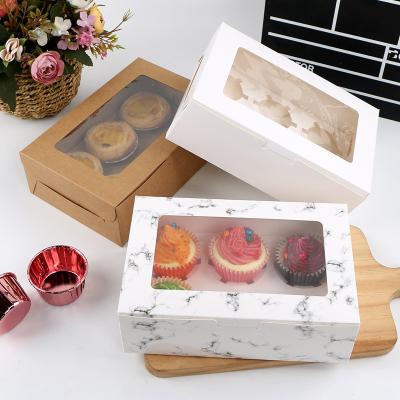 China Handmade Customized Disposable Pure Food Packaging Take Out Lunch Box Kraft Paper Box With Transparent PET Lid for sale