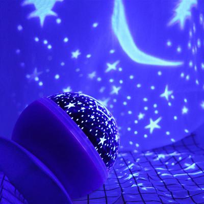 China Factory Price Part USB/Batteries Powered LED Decoration Night Lights Moon Star Night Sky Star Rotating Projector for sale