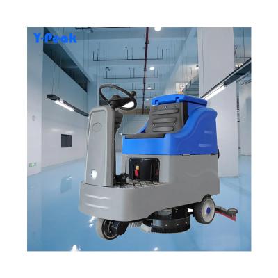 China Hotels Battery Operated Industrial Automatic Plastic Ride On Electric Floor Cleaning Machine Floor Scrubber for sale