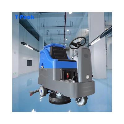 China Hotels High Quality Floor Auto Cleaning Machine Wet Dry Scrubber Electric Ride-On Floor Scrubber for sale