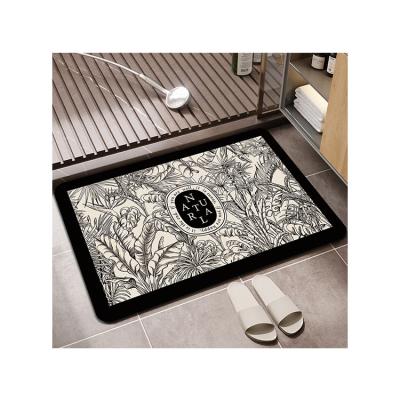 China 2023 Innovative Products Vintage Tile Bathroom Floor Shower Mats Non Slip With Suction Sustainable Luxury Bath Mat for sale