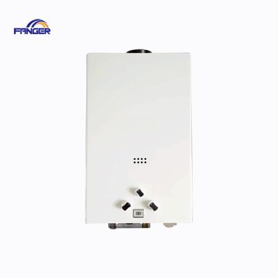 China Old Flash RV Nails Gas Heater Stainless Steel Bathroom Hot Shower Tankless White Panel China Heaters Water Geyser for sale