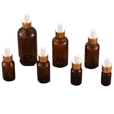 China Aluminum Rubber 1oz 1 Ounce Empty Luxury Metal Matt Gold Cap+Glass Pipette+Silicone Collar Good Price 30ml Brown Essential Oil Bottle 30ml Amber Glass Dropper Bottle With Matte Collar dropper gold for sale