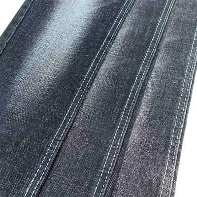 China Black 11.8oz Wrinkle Resistant Stretch Polyester Spandex Elastic Cotton Denim Fabric With Warp-Weft Roving for sale