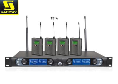 China 8845A Four Bodypack Professional Wireless Microphone For Singing / Tv Show for sale