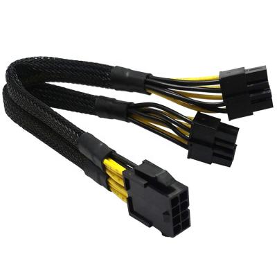 China EPS Copper 8 Pin To 2 x 8 Pin Pcie Splitter Cable Copper CPU , Braided Pcie Atx 8 Pin To 6 2 Pin Power Cable for sale