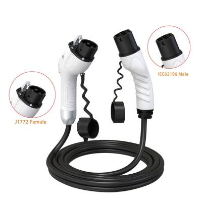 China Residential / General Purpose CE Gbt SAE J1772 Type 1 To Type 10 Ev Cable 32A Type 1 Single Phase 7.6Kw Charging Mode 3 - 2 To Type 1 for sale