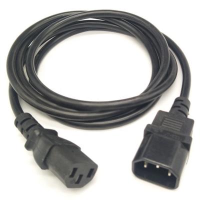 China Consumer Electronics 1M 2M 3M c14 to c13 power cord IEC C13 male to female C14 power extension cable for sale