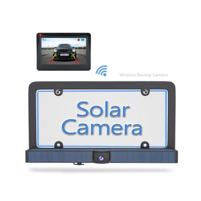 China Waterproof Wireless Solar Power Car Dish Rearview Camera With 4.3 Inch Car Monitor For Car for sale