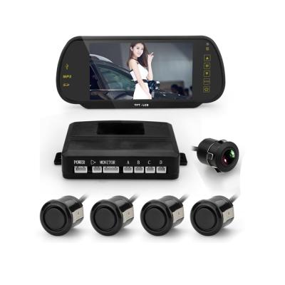 China Waterproof 7inch LED Rear View Mirror BT Reverse Camera And Parking Sensor System for sale