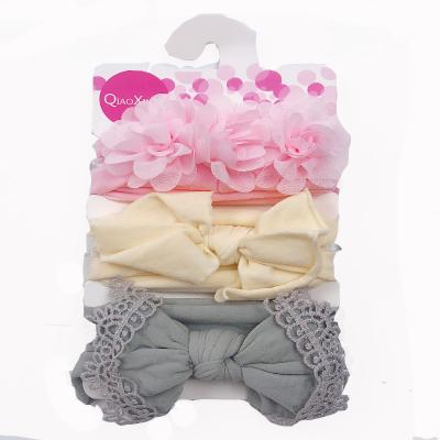 China Flower Baby Friendly Material Headband Bows Newborn Headband For Girls Turban Baby Hair Accessories for sale