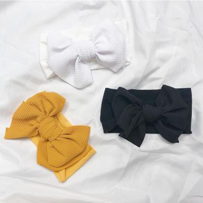 China Large Cute Material Bows Baby Headband Friendly Material Cute Turban For Gilrs Hair Accessories Set for sale