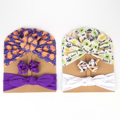 China Cozy Pumpkin Halloween Kids Bows Barrettes Headband and Hat Set Girl Hair Clip Hair Pins Kids Hair Accessories for sale