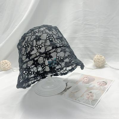 China Cozy Parent-child Hat Baby Summer Flower Print Lace Hat for Toddler Kids Accessories for sale