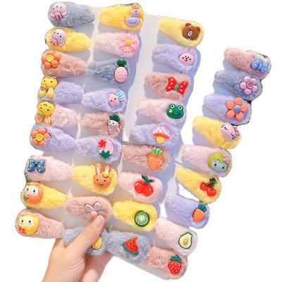 China Baby Friendly Material Hair Clips Soft Hairpins Plush Girls Hairpins Kids Barrettes Baby Hair Accessories for sale