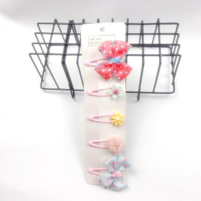 China 5pcs/Lot Girls Friendly Material Hairpin With Bow Fancy Kids Hair Clips Gather Babies Metal Snap Hair Clips for sale