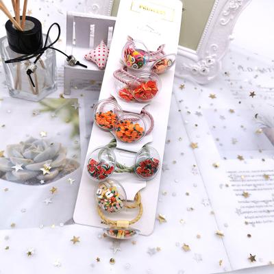 China 10Pcs/Set Cute Korean Style Girl Cartoon Hair Rope Baby Skin Rope Ties Hair Friendly Material And Small Leather Band for sale