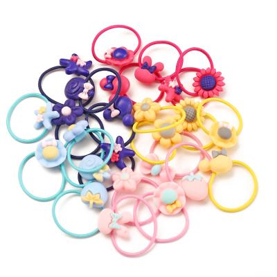 China 40Pcs/Lot Girls Hair Accessories Material Friendly Gift Elastic Hair Bands Flower Hair Clip Hangers Cute New Headband Headband Headbands For Kids for sale