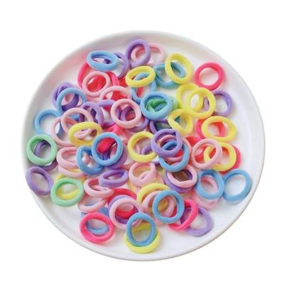 China 100pcs Kid's Scrunchies Colorful Elastic Nylon Hair Rope Small Hair Bands Baby Headbands Kids Friendly Material for sale