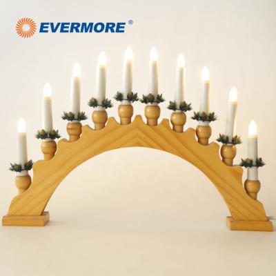 China 10L Christmas home still nature decoration wooden candle bridge light for decoration for sale