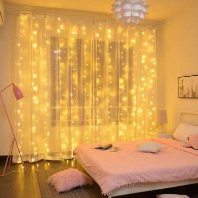 China Regular 3X3M On/flash/timer 300LEDs Window Curtain Lights String 8 Mode For Christmas Holiday Party Indoor Decoration for sale