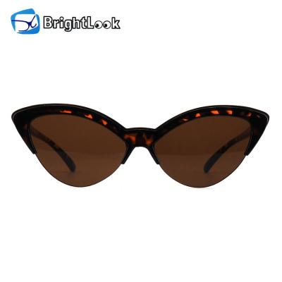 China Fashionable Women 2020 Hot Selling Mixed Comfort Cat Eye Frame Plastic And Metal Sunglasses for sale