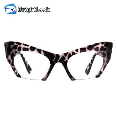 China 2020 New Hot Selling Fashion Plastic Trendy Hot Selling Women Plastic Half Frame Cat Eye Plastic Eye Sunglasses Comfort Comfort 2020 for sale