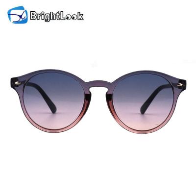 China Fashion Sunglasses Brightlook Promotion Candy Color Colorful One Piece Round Shaped Transparent Women Cheap Sunglasses for sale